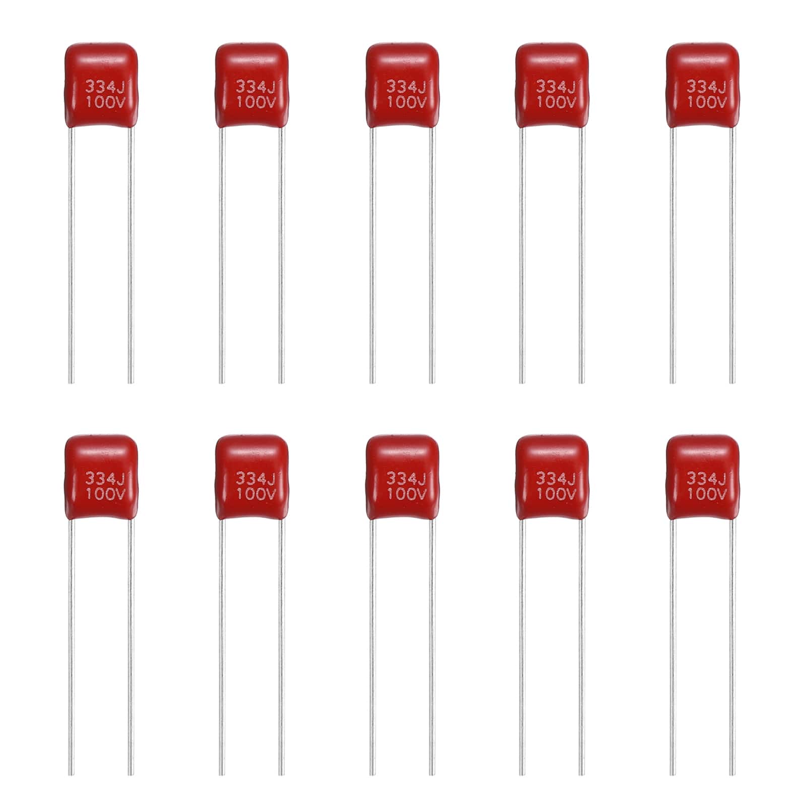 Unique Bargains - 20pcs 0.33uF 100V CBB21/CBB22 Metallized Polypropylene Film Capacitor Kit for Electronics - Red price history on PriceWatchPro