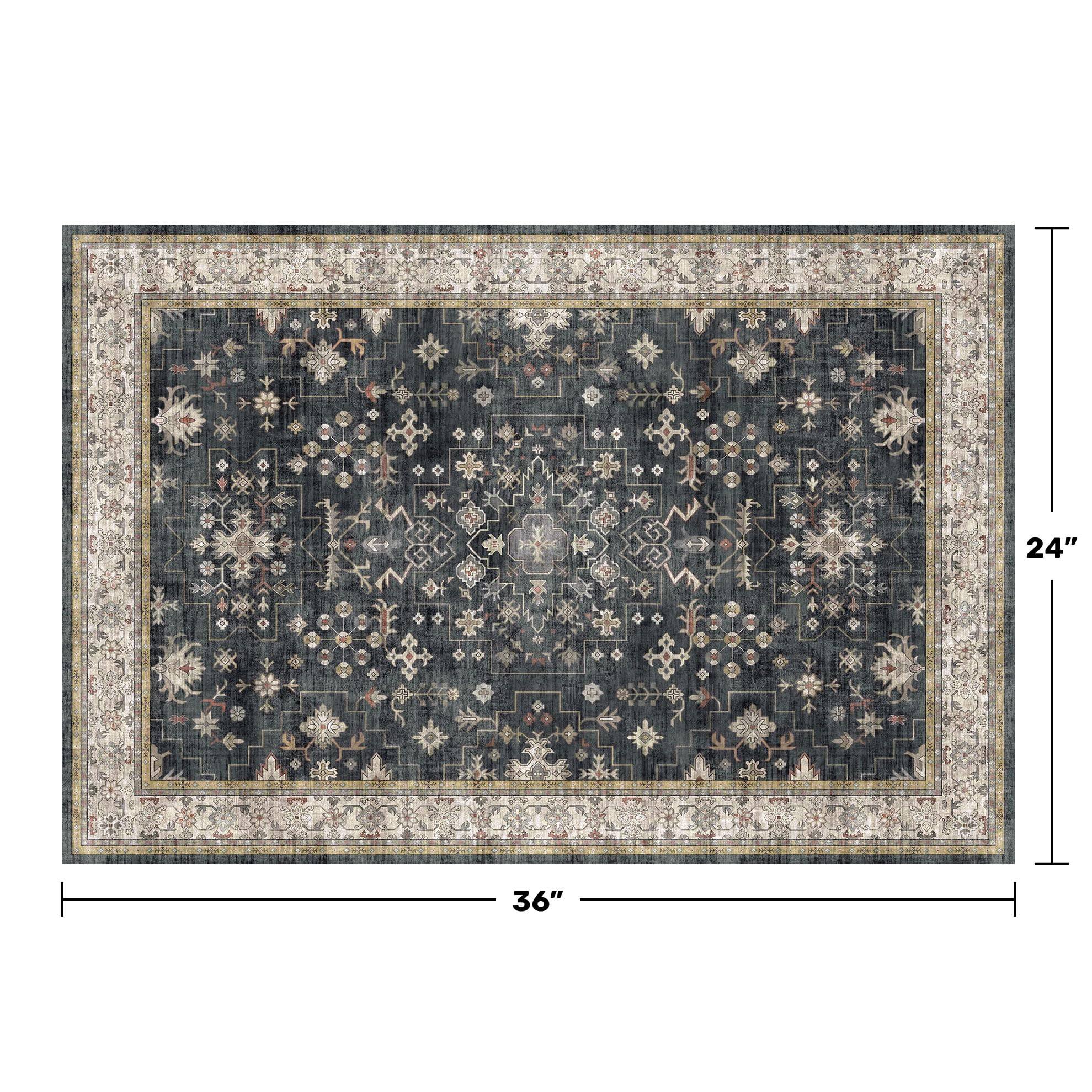 The dimensions of the rug are 36" by 24".