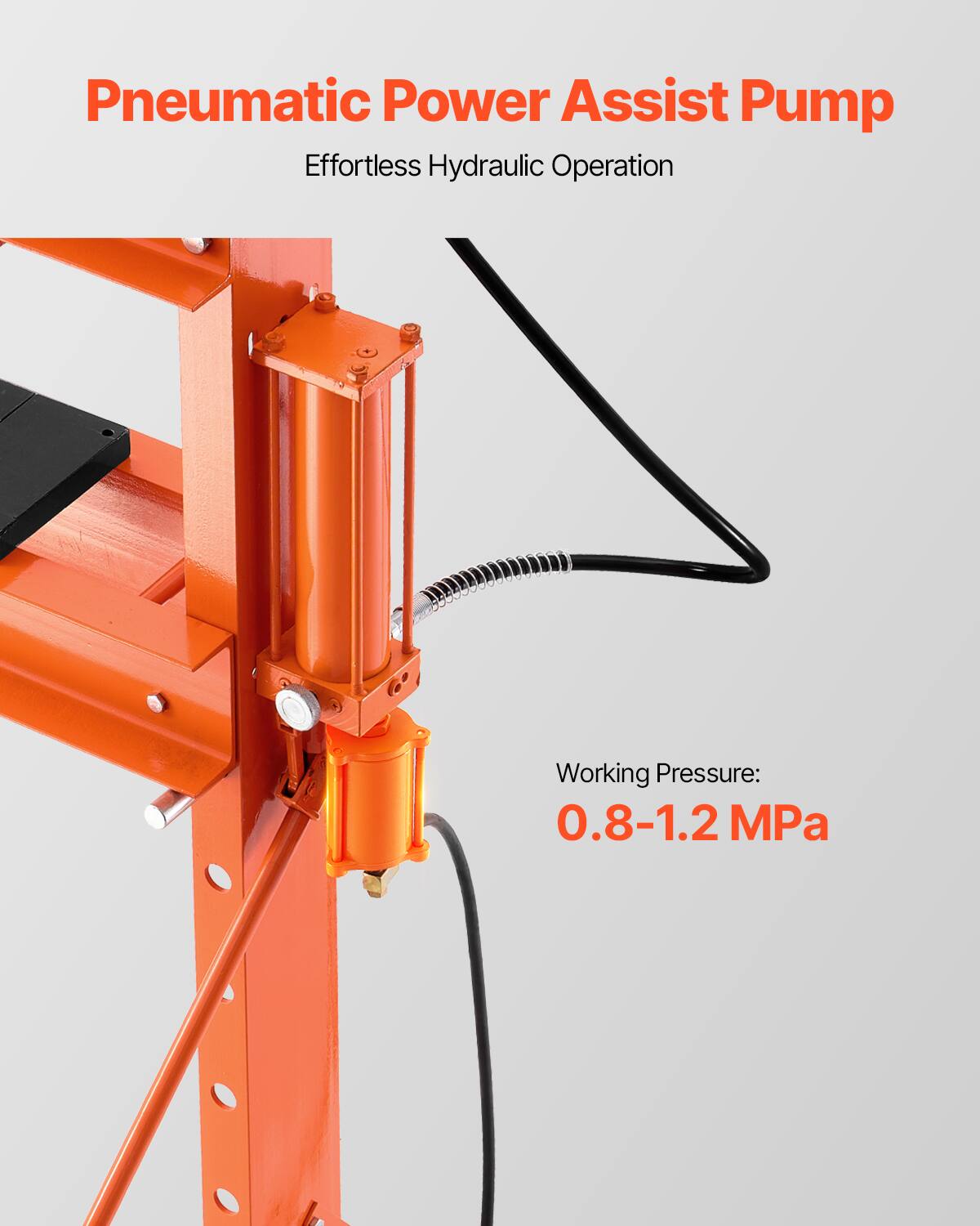 Pneumatic Power Assist Pump  
Effortless Hydraulic Operation  
Working Pressure: 0.8-1.2 MPa