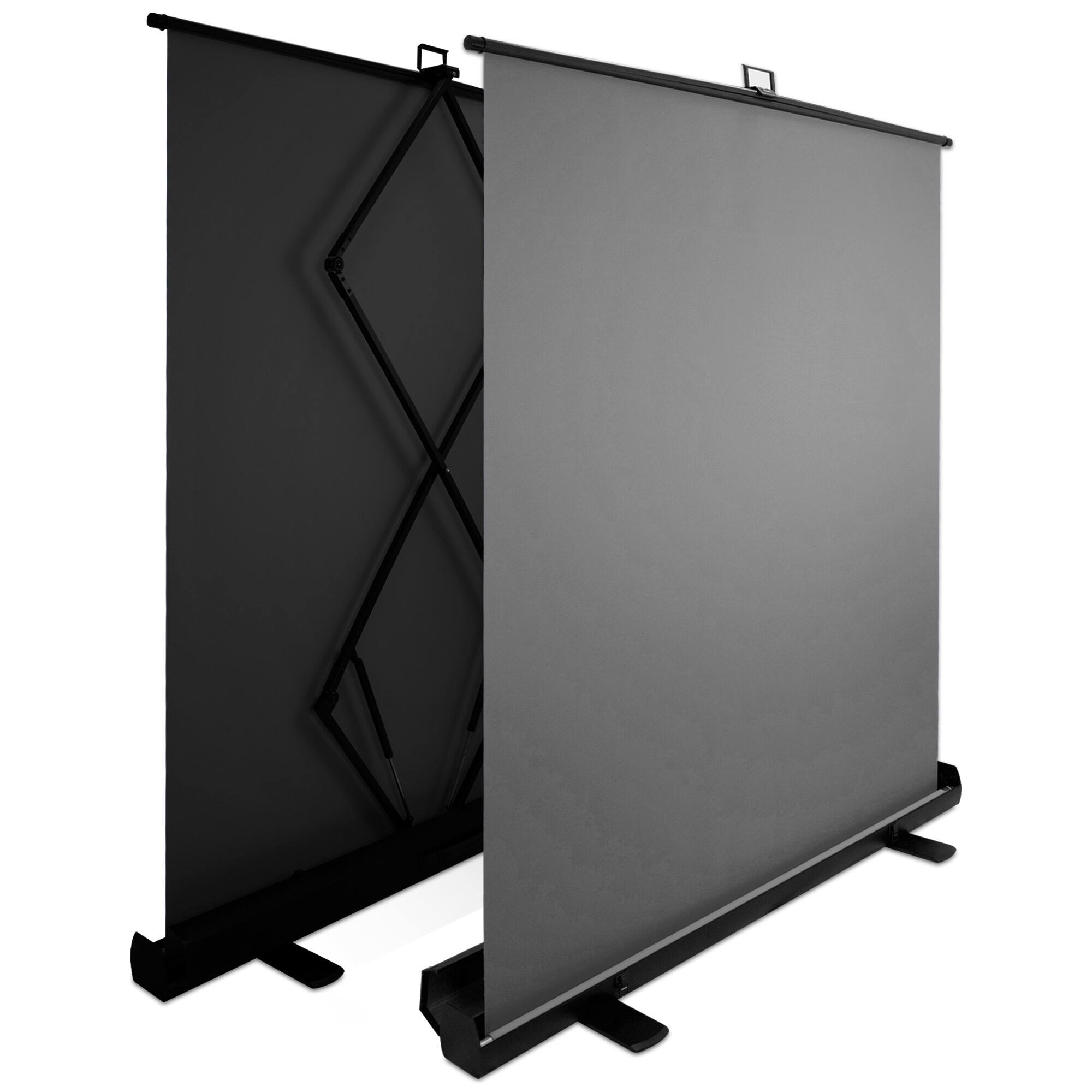 Angle. KHOMO GEAR - Pull-Up Gray Backdrop – Neutral Collapsible Screen for Portraits, Streaming, and Video Content - Gray.