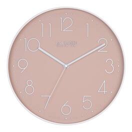 La Crosse Clock Co. - 12 Inch Paxton Silent Sweep Analog Quartz Wall Clock - Peach