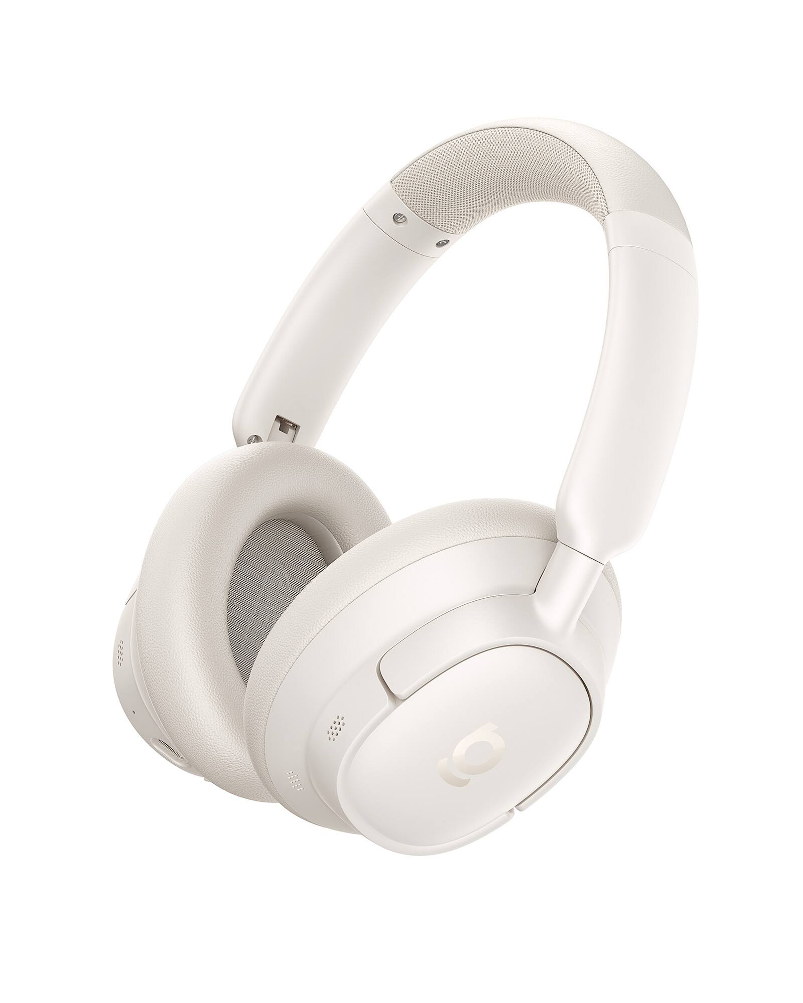 Angle. Baseus - Baseus Bass BH1 NC Over-Ear Headphones - Adaptive Hybrid ANC, LDAC Hi-Res, 80H Playtime, 5-Mic AI-Black - White.