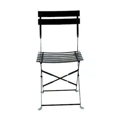 Front. Carolina Chair & Table - Bistro Folding Outdoor Chair Set - Set of 2 - Black - Black.