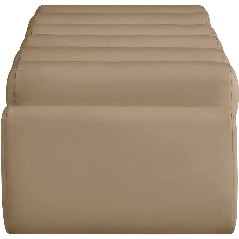 Alt View 3. Meridian Furniture - Rumble Tan Vegan Leather Bench - Brown.