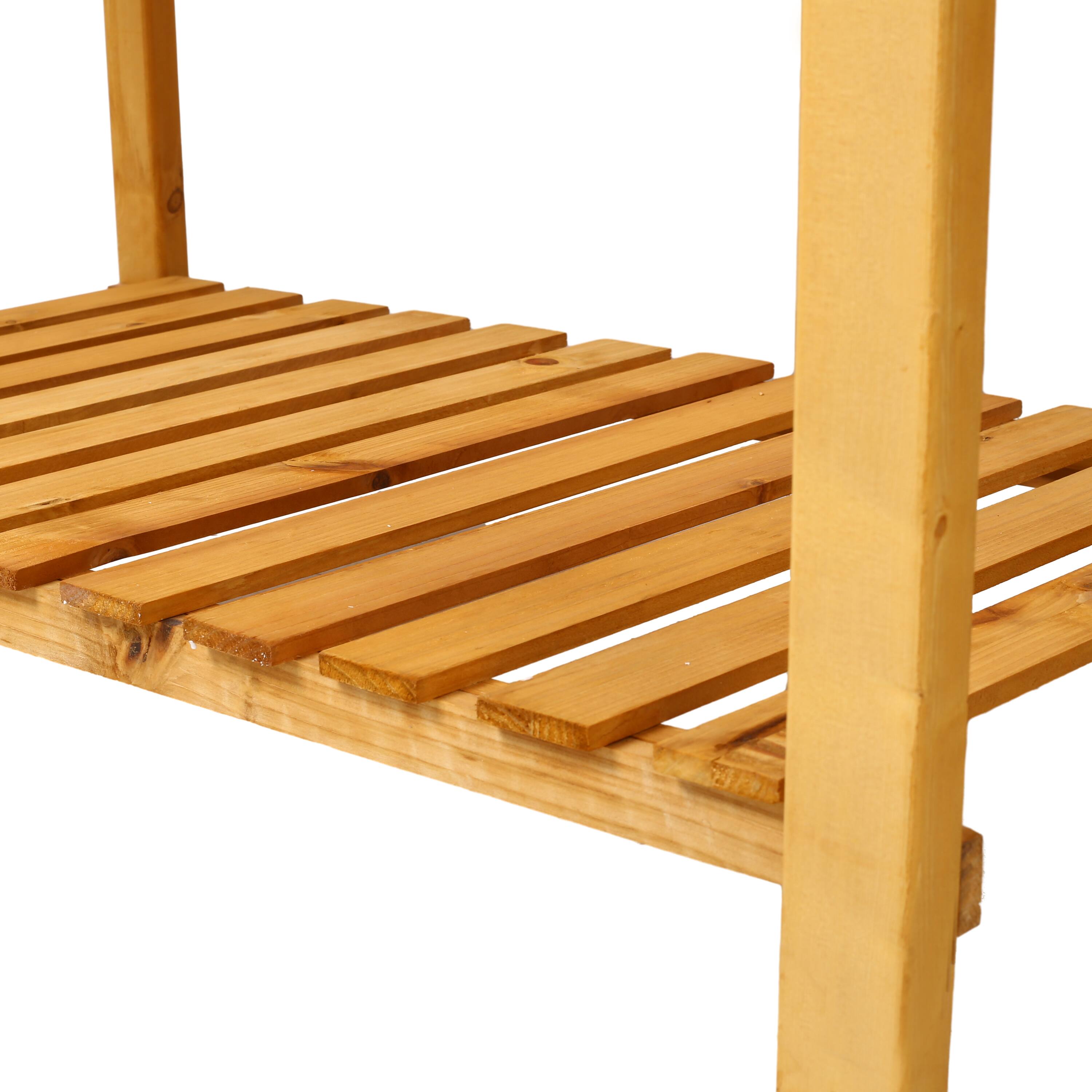 Alt View 9. GOODSILO - 8-Pocket Elevated Wood Planter Box with Foldable Side Table and Storage Shelf for Herb, Vegetable, and Flower Gardening - Brown.