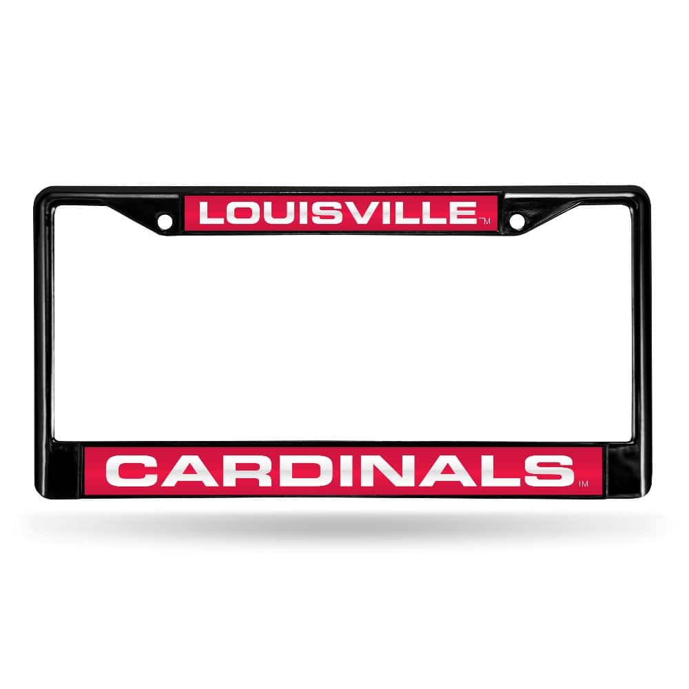 Rico Industries - Louisville Cardinals Black Metal License Plate Frame Holder - Multi