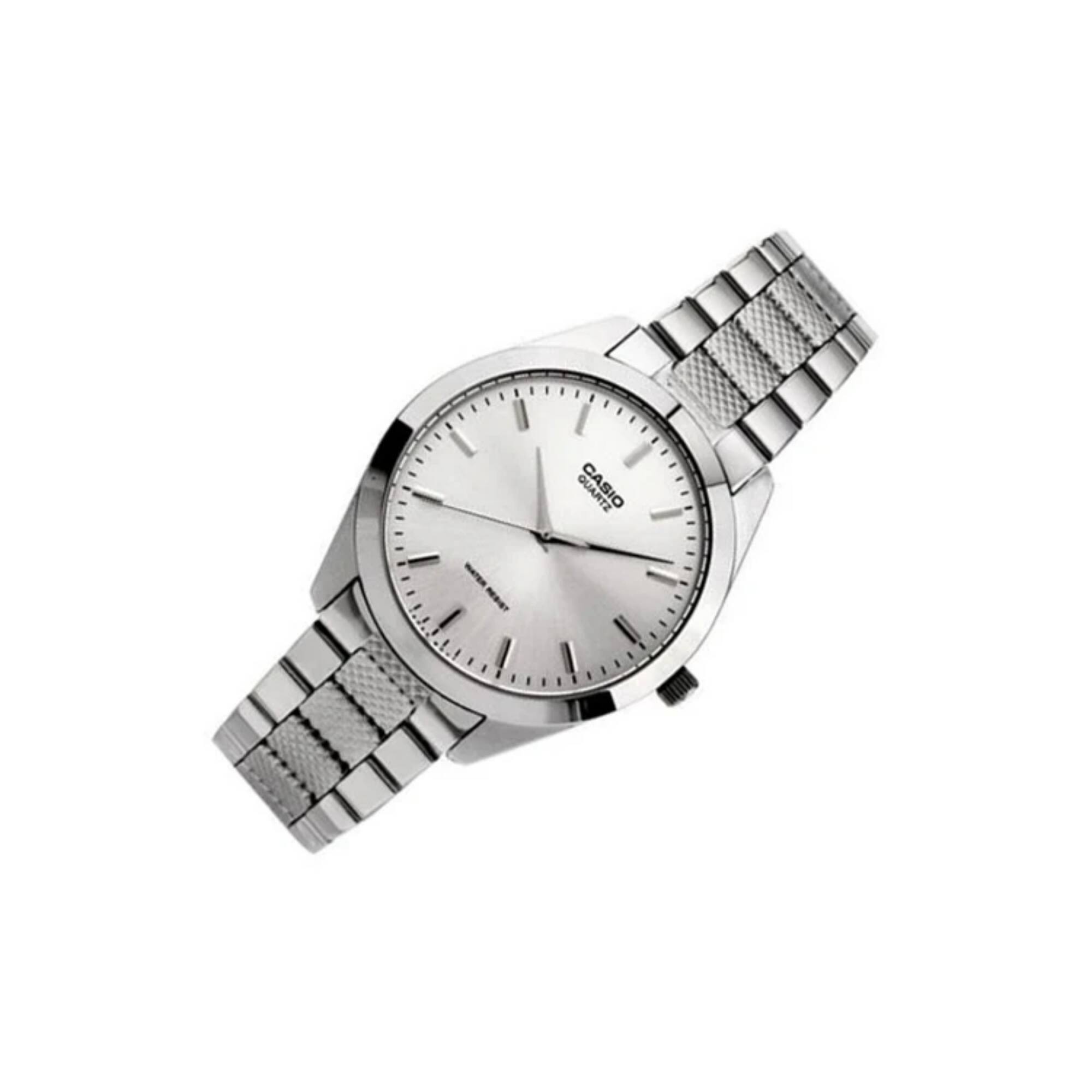 Alt View 1. Casio - Casio Women’s Classic Silver Dial Watch with Textured Stainless Steel Bracelet - LTP-1274D-7A - Silver.