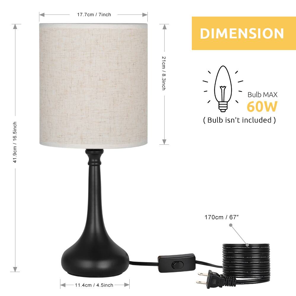 17.7cm / 7inch  
DIMENSION  
16.5inch  
21cm / 8.3inch  
Bulb MAX 60W (Bulb isn't included)  
170cm / 67"  
11.4cm / 4.5inch