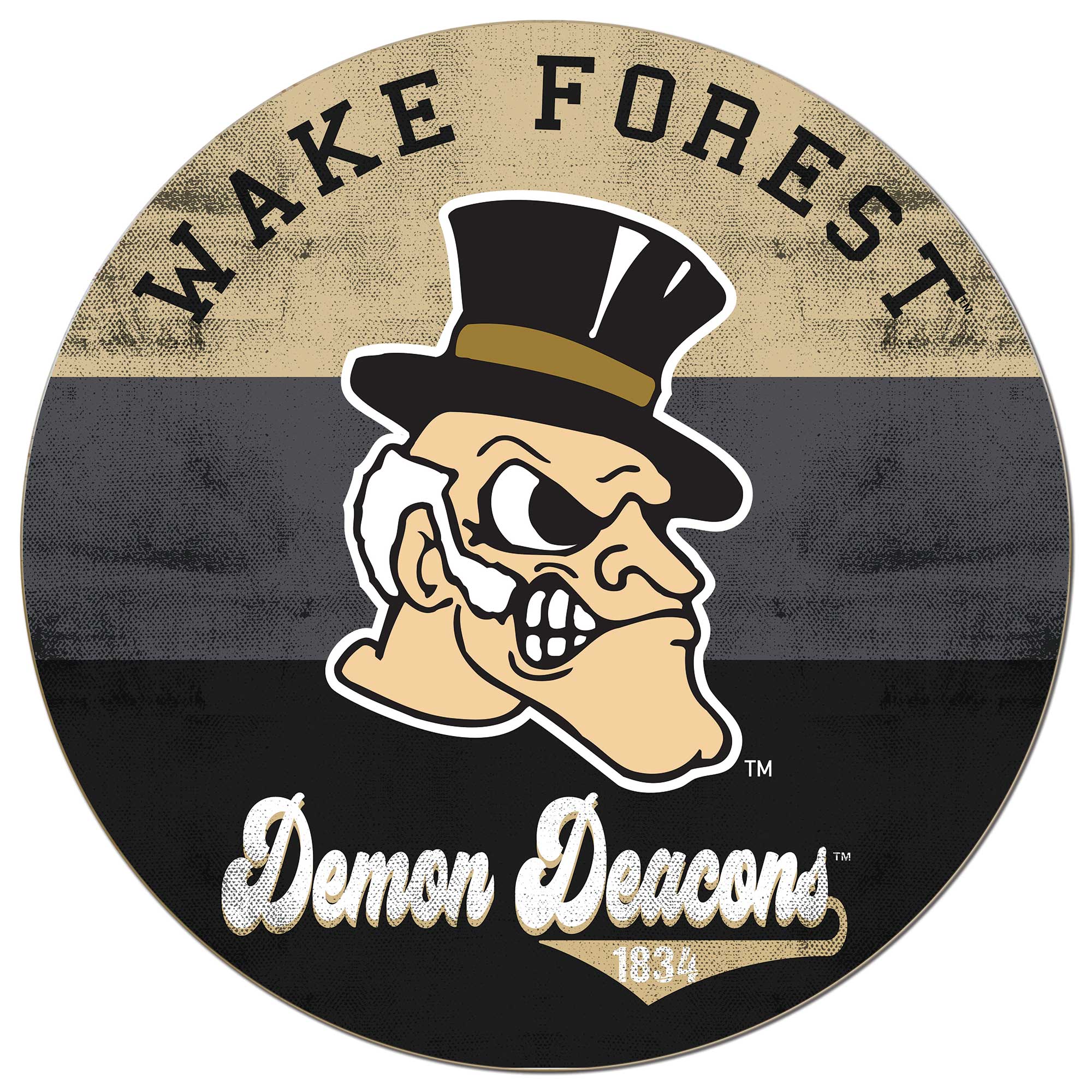 Wake Forest Demon Deacons 20'' x 20'' Retro Logo Circle Sign