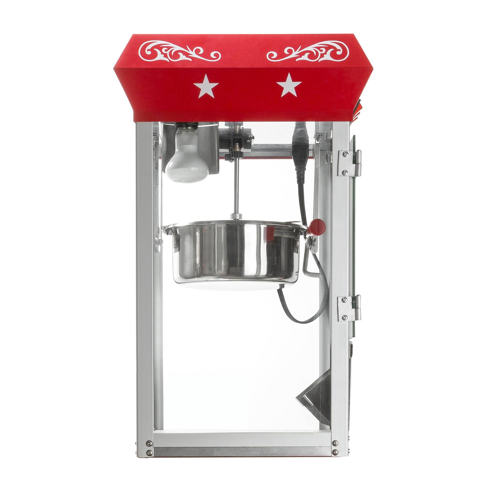 Alt View 3. Olde Midway - Bar Style Popcorn Machine Maker Popper with Large 10-oz Kettle - Red.