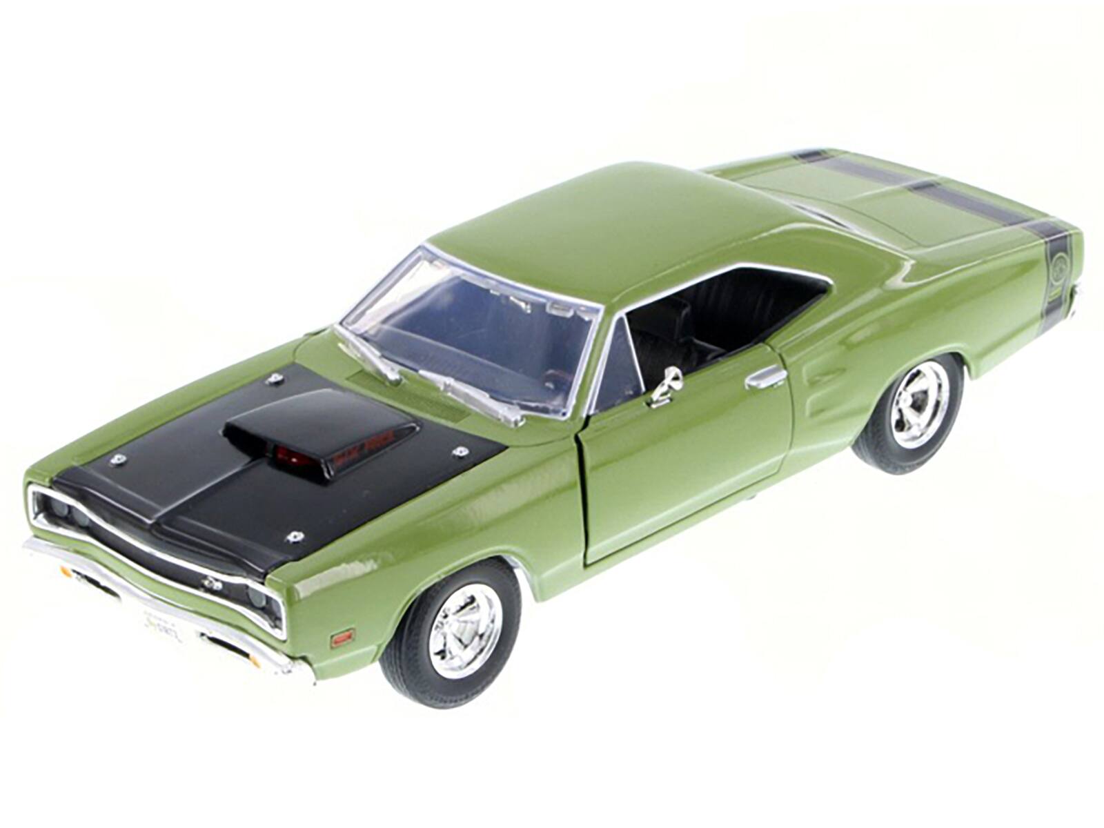 Alt View 1. Motormax - 1969 Dodge Coronet Super Bee Green 1/24 Diecast Model Car by Motormax.