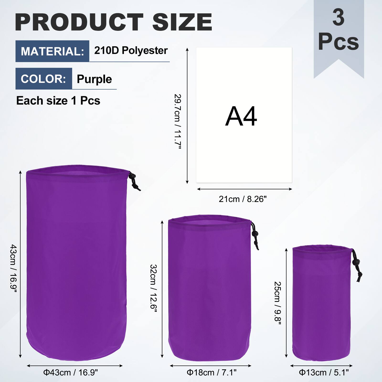 Unique Bargains Drawstring Bag with Toggle & Cinch Portable Outdoor ...
