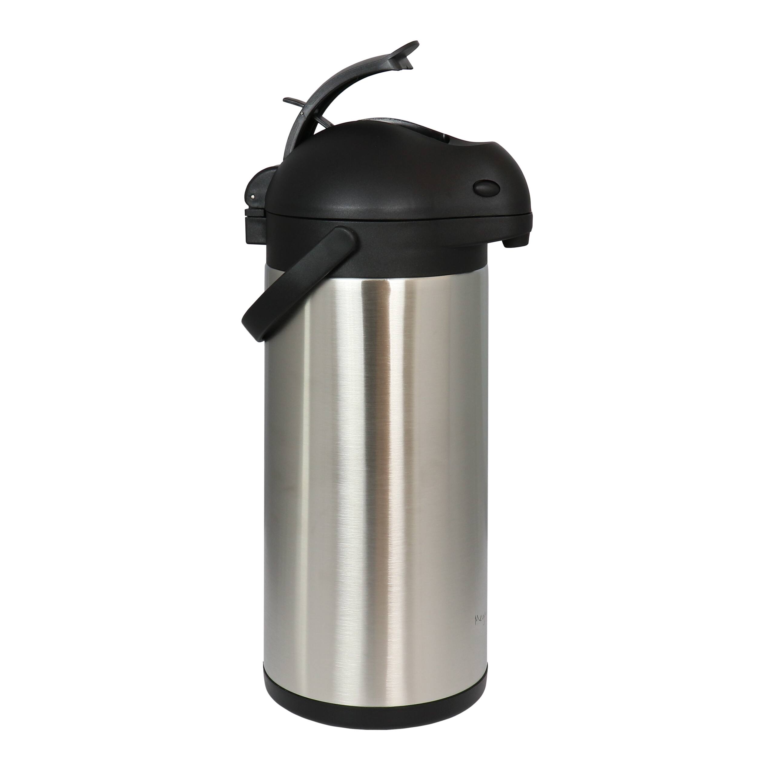 Alt View 3. MegaChef - MegaChef 5.3 Quart Stainless Steel Vacuum Body Pump Cap Air Pot - Silver.