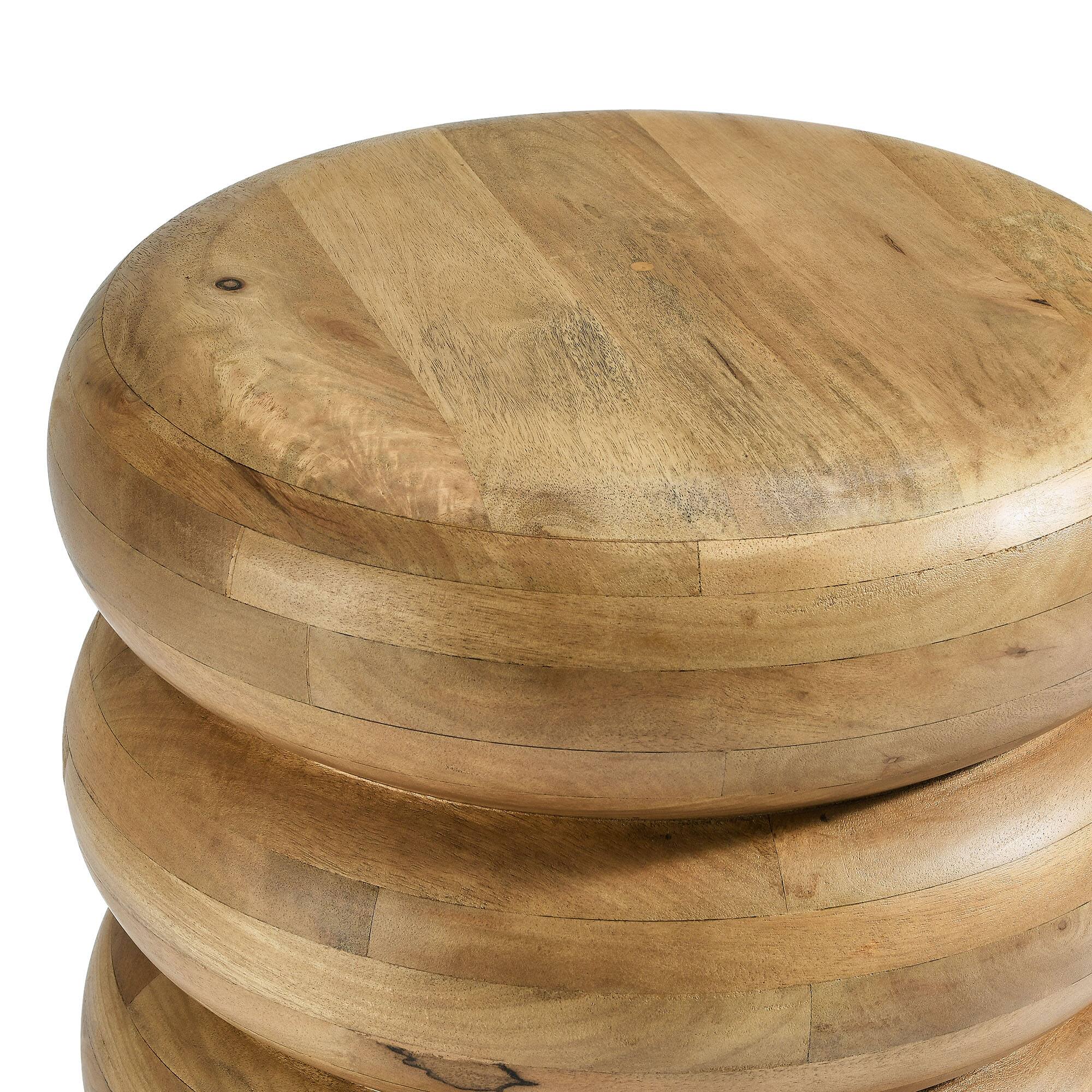 Alt View 4. Modway - Ellery Round Stacked Wood Side Table by Modway - Natural.
