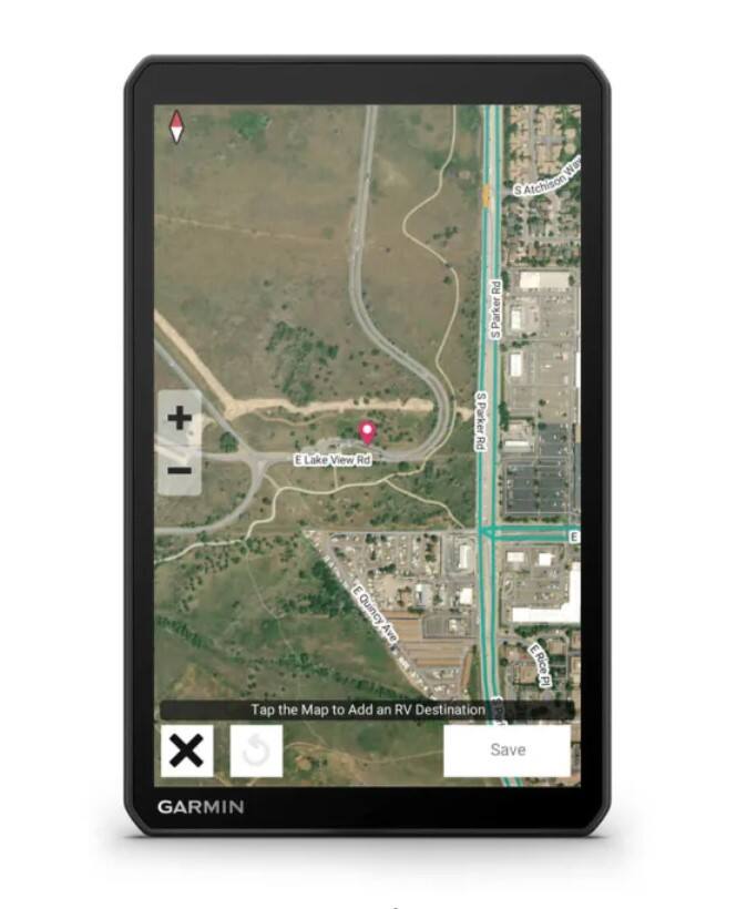 - S Atchison Rd
- S Parker Rd
- E Lake View Rd
- E Rice Pl
- E nD Ave

Tap the Map to Add an RV Destination
Save

GARMIN