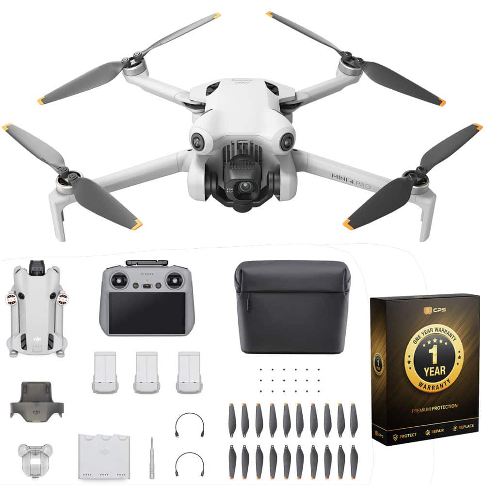 DJI - Mini 4 Pro 4K Drone Fly More Combo Plus with RC 2 Remote Bundle + 1-Year Extended Warranty