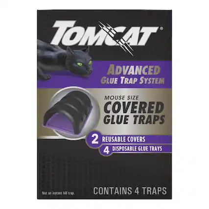 TOMCAT®
ADVANCED GLUE TRAP SYSTEM
MOUSE SIZE COVERED GLUE TRAPS
2 REUSABLE COVERS
4 DISPOSABLE GLUE TRAYS
CONTAINS 4 TRAPS
Not an instant kill trap.