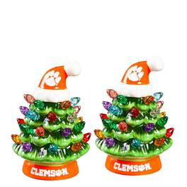 Evergreen Enterprises - Clemson Tigers 2-Pack 4" Ceramic LED Christmas Tree Set - Multicolor