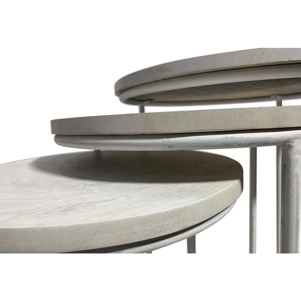 Left. Carolina Chair & Table - Mackintosh Round Nesting Tables - Whitewash - Whitewash.
