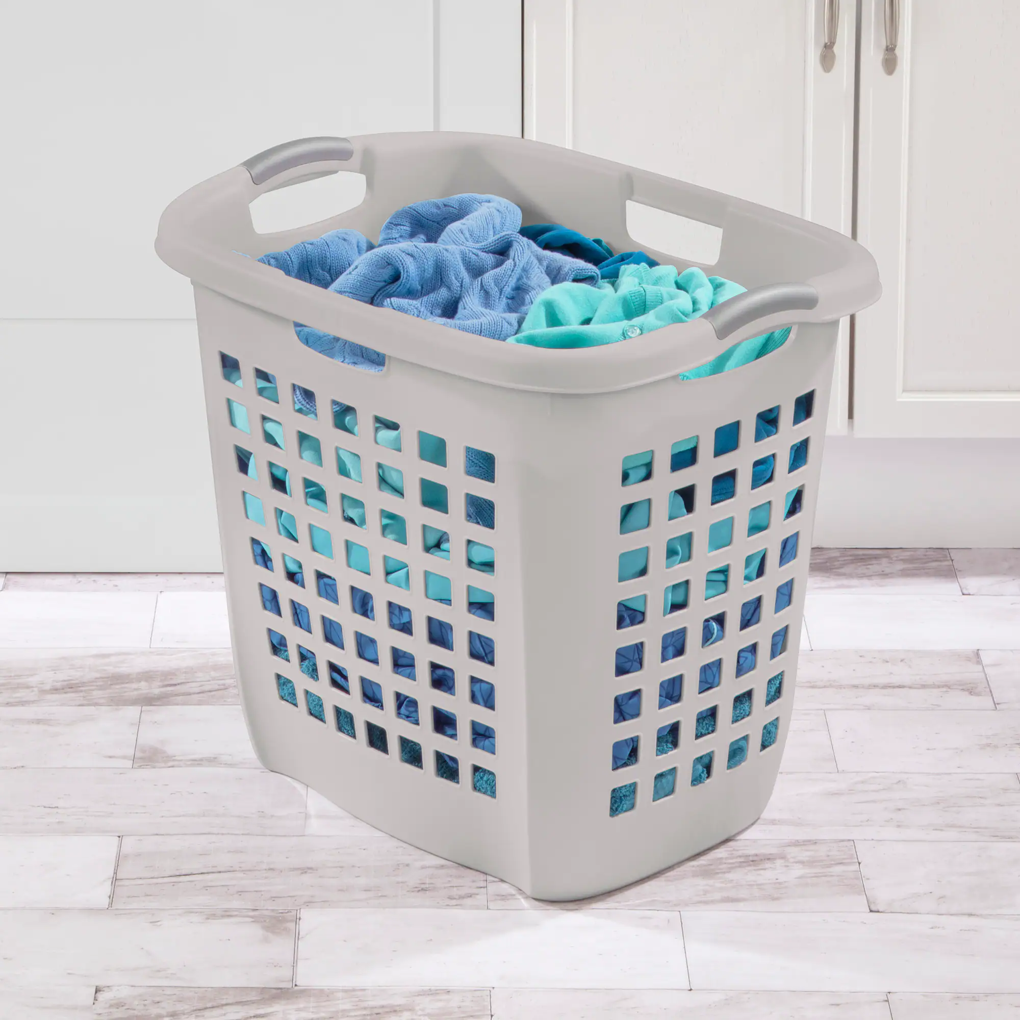 Alt View 3. Sterilite - Sterilite Ultra Easy Carry Plastic Laundry Basket, 2.1 Bushel, Grey, 4 Pack - Gray.