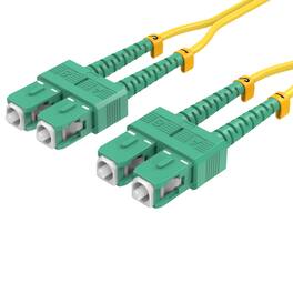 Sanoxy - 3m/10ft OS2 SC to SC APC Duplex Corning High-Performance OS2 Duplex Single-Mode Fiber Optic Cable (SC to SC) - Yellow