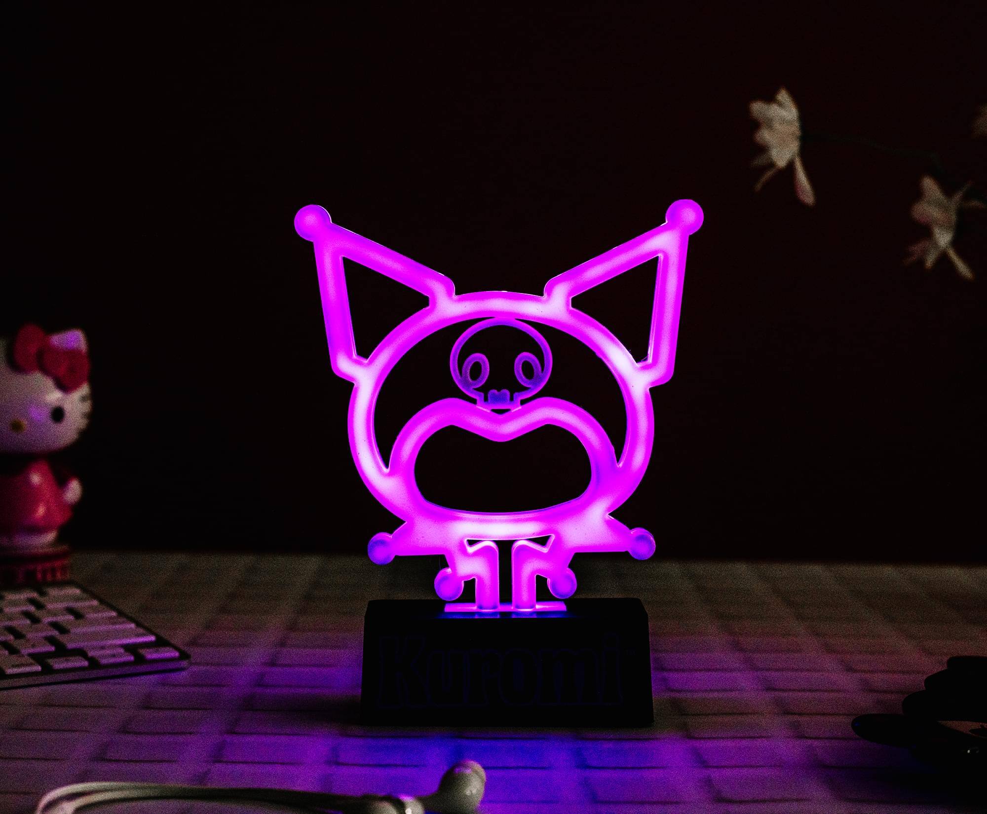 Alt View 5. Silver Buffalo - Sanrio Kuromi Silhouette 7-Inch LED Neon Mood Light - Purple.