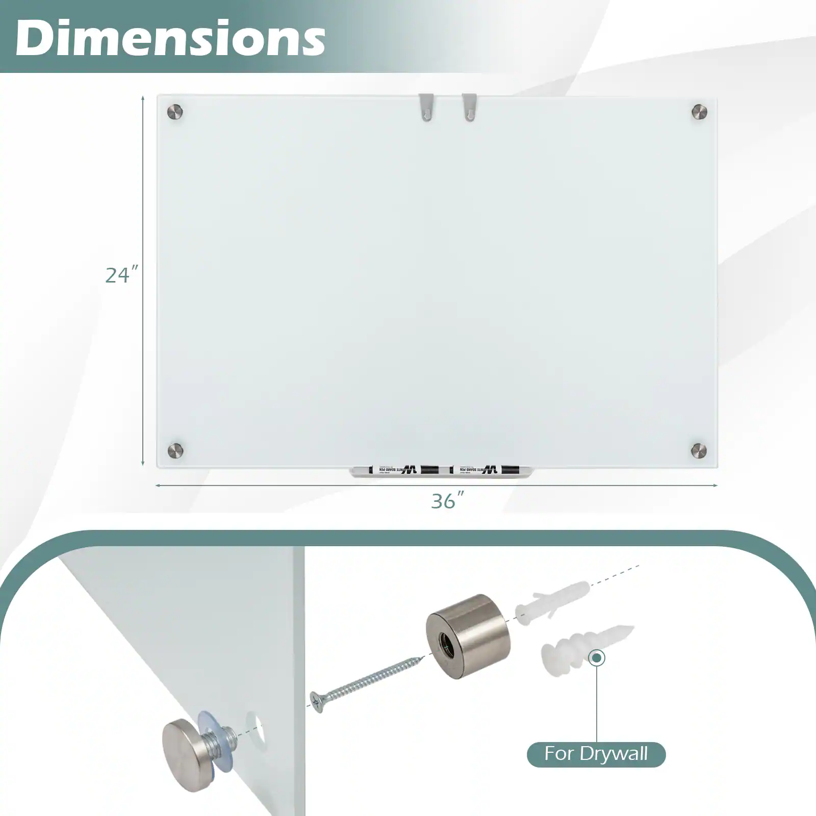 Dimensions  
24" x 36"  
For Drywall