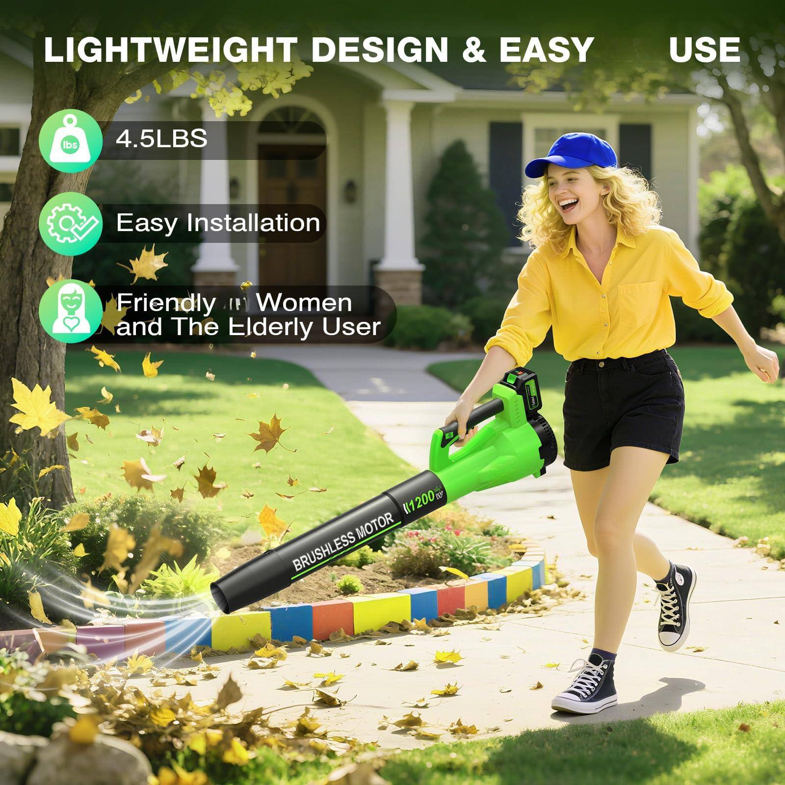 LIGHTWEIGHT DESIGN & EASY USE

- 4.5LBS
- Easy Installation
- Friendly for Women and The Elderly User

BRUSHLESS MOTOR