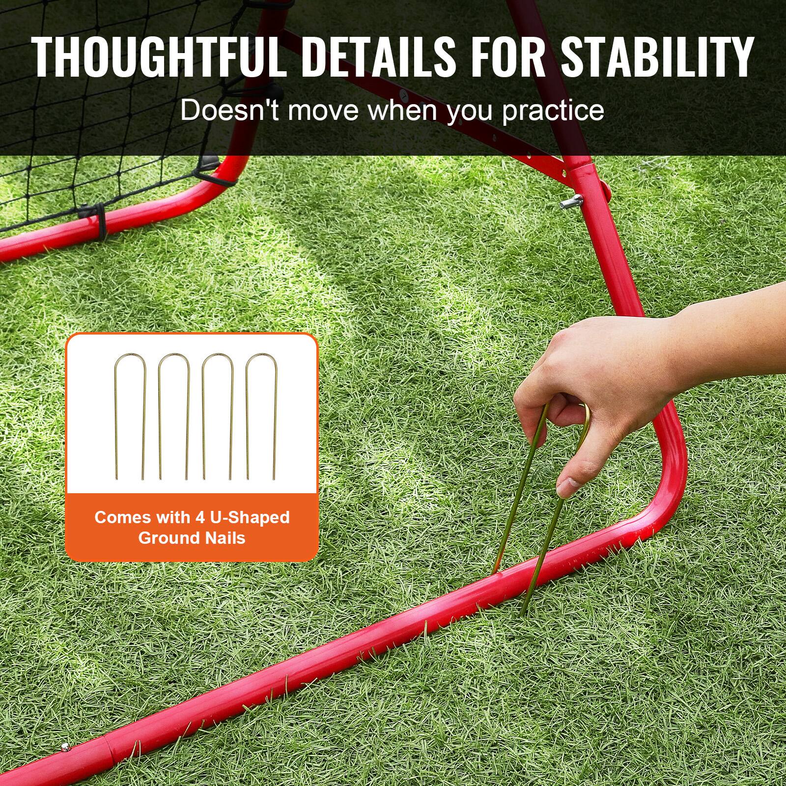 THOUGHTFUL DETAILS FOR STABILITY  
Doesn't move when you practice  

Comes with 4 U-Shaped Ground Nails