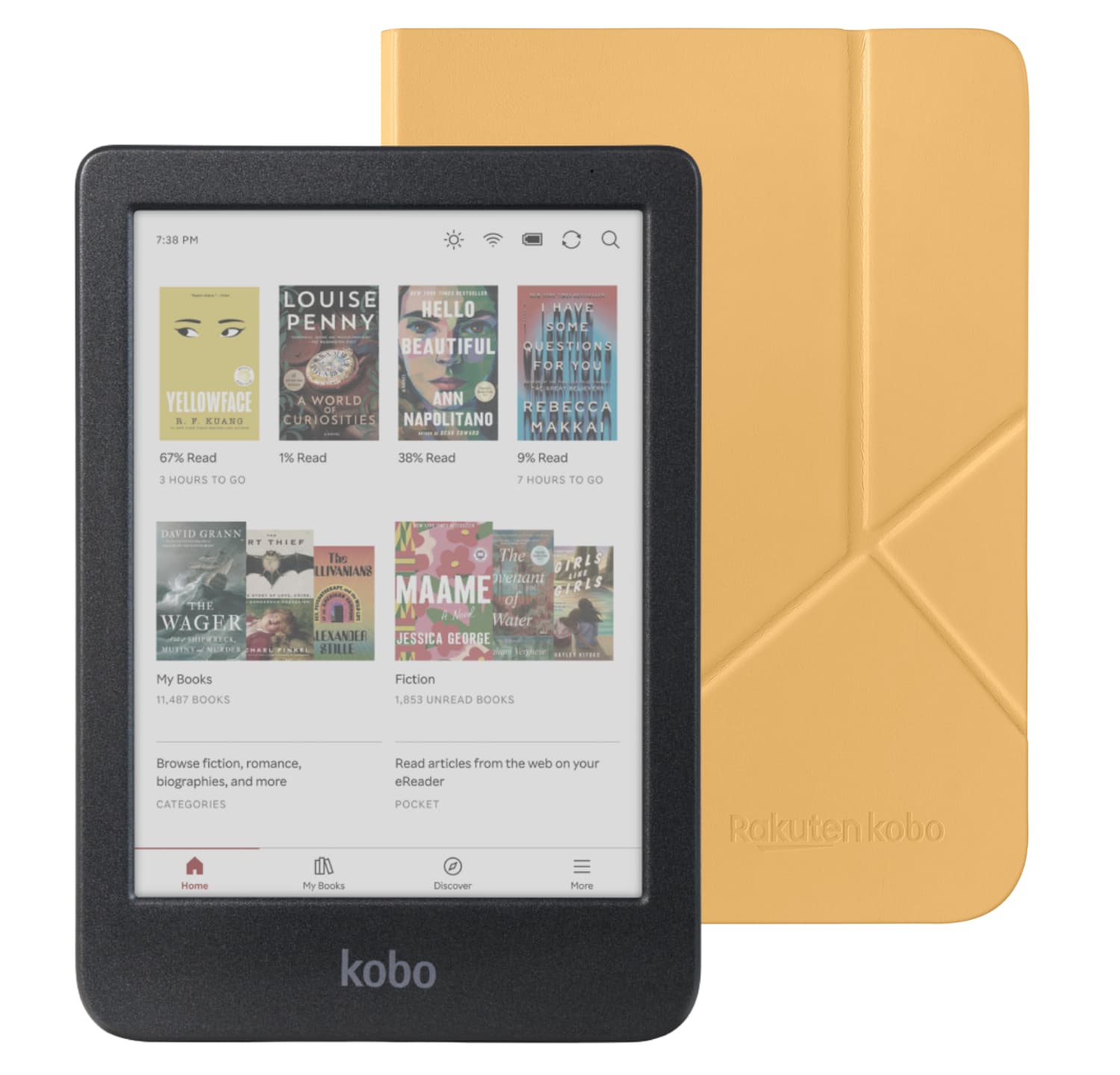 Kobo - Clara Colour eReader with Bundle - 2024 - Butter Yellow SleepCover