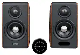 Edifier - S880DBMKII Audiophile Hi-Fi/Hi Res Active Bookshelf 2.0 Speakers, Computer Speakers (Pair) - Walnut