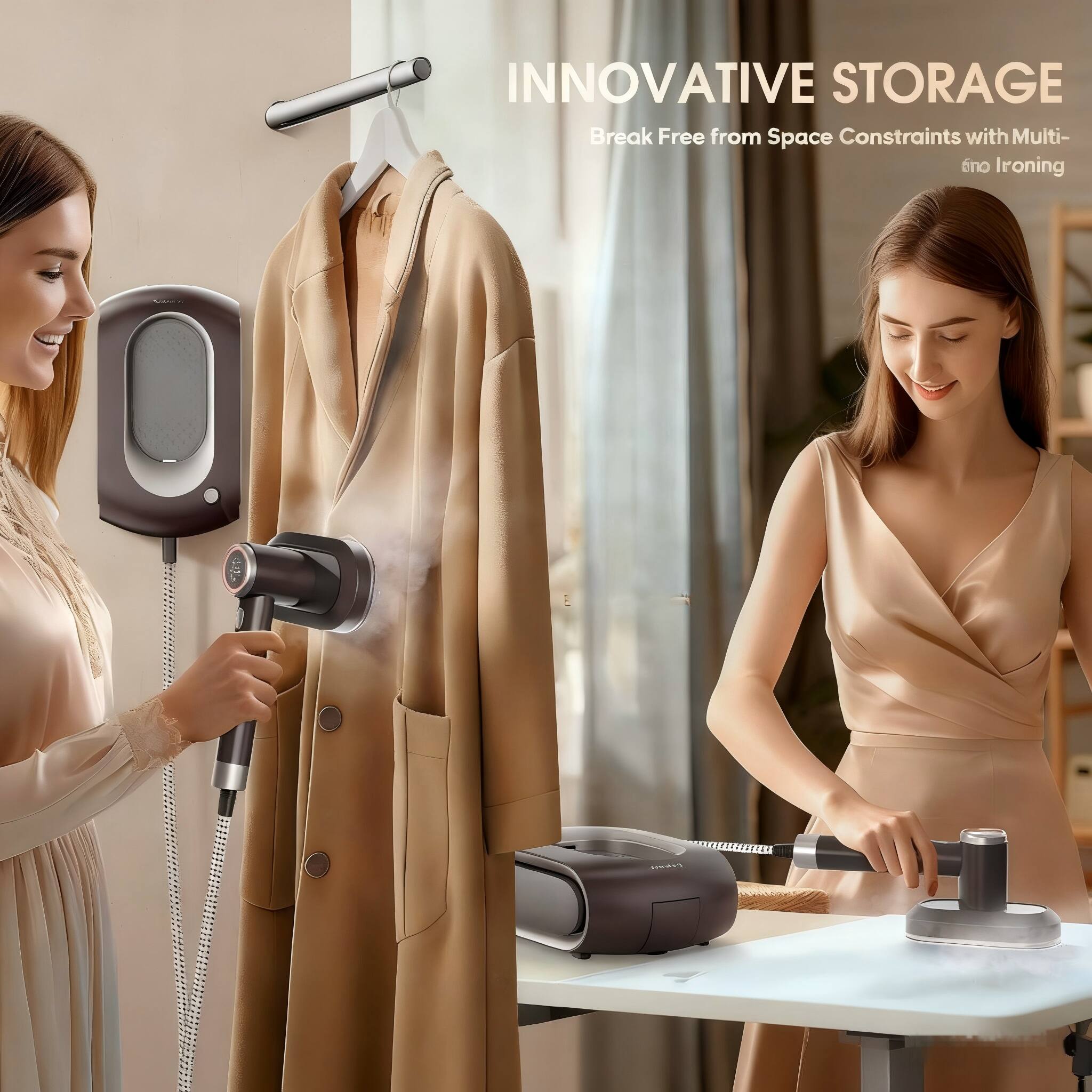 INNOVATIVE STORAGE  
Break Free from Space Constraints with Multi-Function Ironing