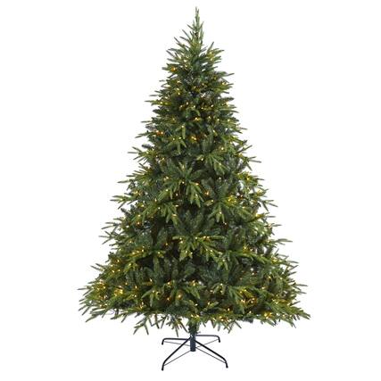 Front. BreeBe - 7.5’ Colorado Mountain Christmas Tree 600 LEDs, 3048 Tips - Green.