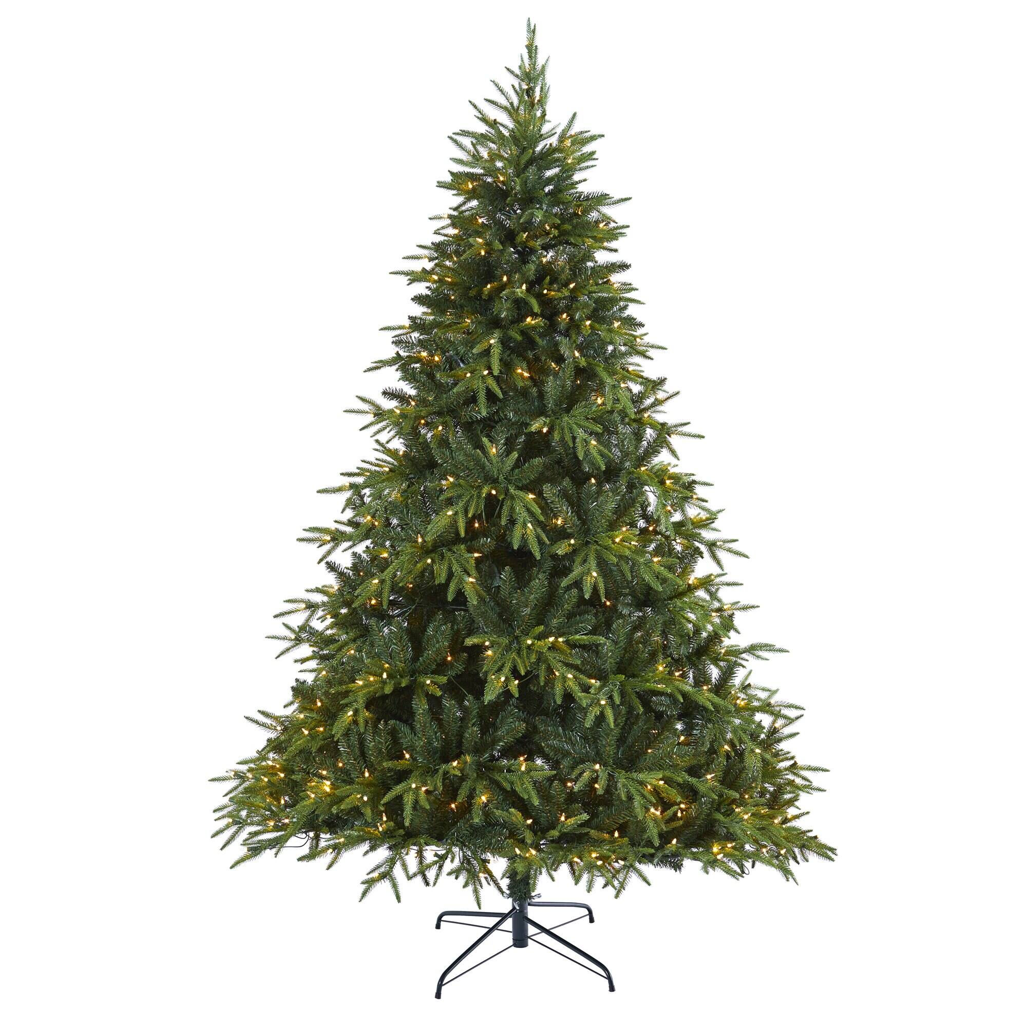 Front. BreeBe - 7.5’ Colorado Mountain Christmas Tree 600 LEDs, 3048 Tips - Green.