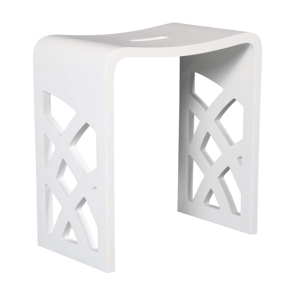 Alfi - Designer Matte Solid Surface Resin Bathroom / Shower Stool - White