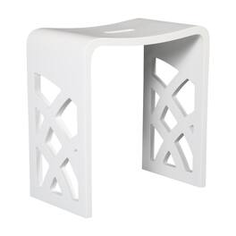 Alfi - Designer Matte Solid Surface Resin Bathroom / Shower Stool - White