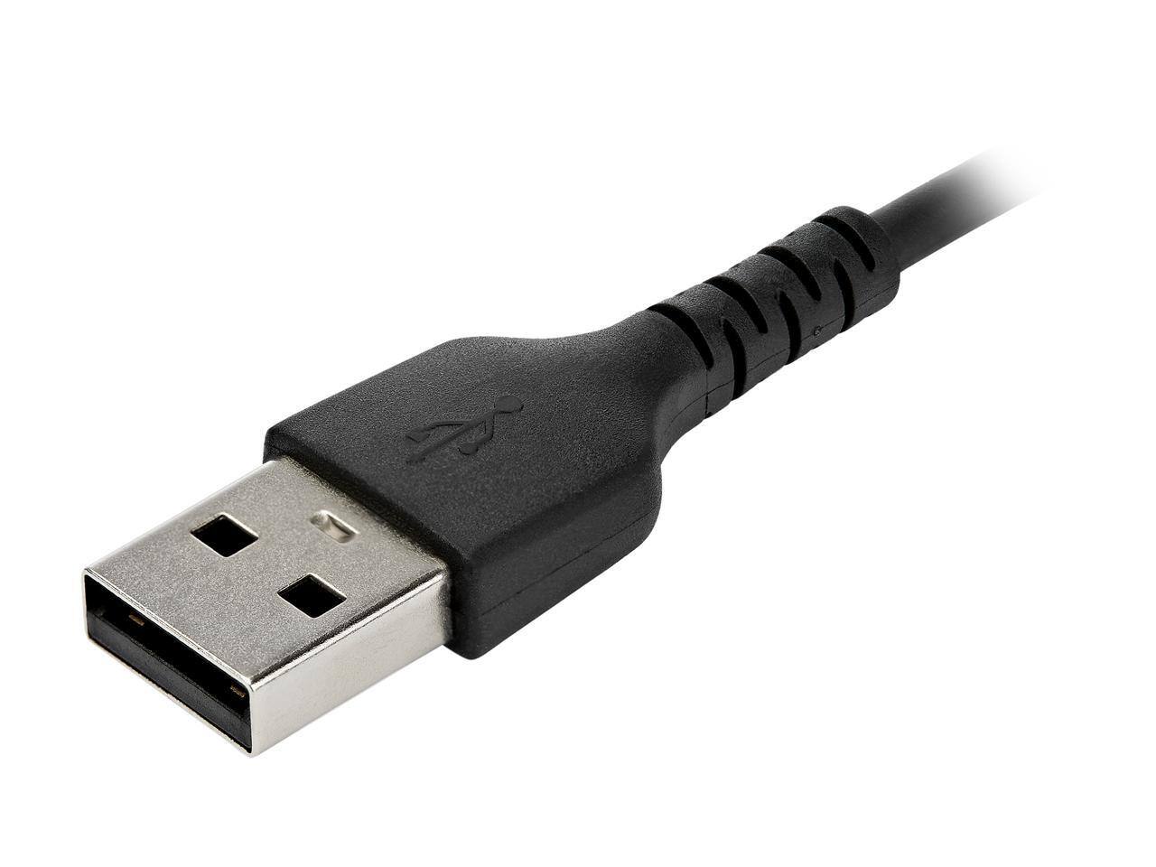 Alt View 2. StarTech.com - StarTech.com RUSB2AC2MB 2m USB A to C Cable - USB 2.0 Data & Charge - Aramid Fiber (Black).
