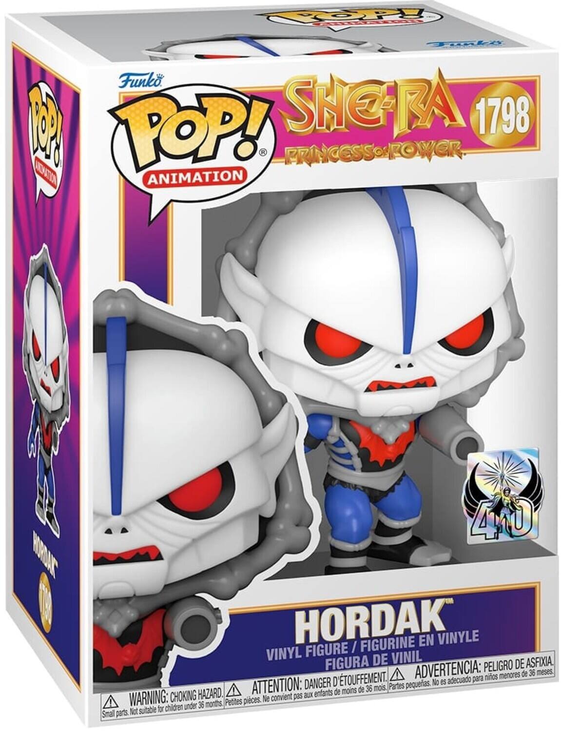 POP! SHERA 1798 PRINCESS OF POWER ANIMATION HORDAK VINYL FIGURINE / FIGURE / VINYL DE VINIL PELIGRO DE ASFIXIA. D'TOUFFEMENT. ADVERTENCIA: para niños menores de 36 meses. DANGER D pequeñas. No es adecuado HAZARD. ATTENTION: aux enfants de moins de 36 mois. Partes pequeñas. Not suitable for children under 36 months. WARNING: CHOKING Petites pieces. Ne convient pas aux enfants de moins de 36 mois. Small parts.