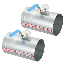 Unique Bargains - 5" HVAC Duct Damper, 2pcs Manual Volume Backdraft Damper Metal Adjustment Airflow Ducting Control Valve - Silver