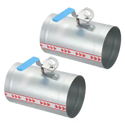 Front. Unique Bargains - 5" HVAC Duct Damper, 2pcs Manual Volume Backdraft Damper Metal Adjustment Airflow Ducting Control Valve - Silver.