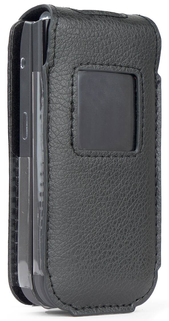 Alt View 8. Nakedcellphone - Case for Nokia 2720 V Flip Phone, 2720V - Vegan Leather with Belt Clip - Black.