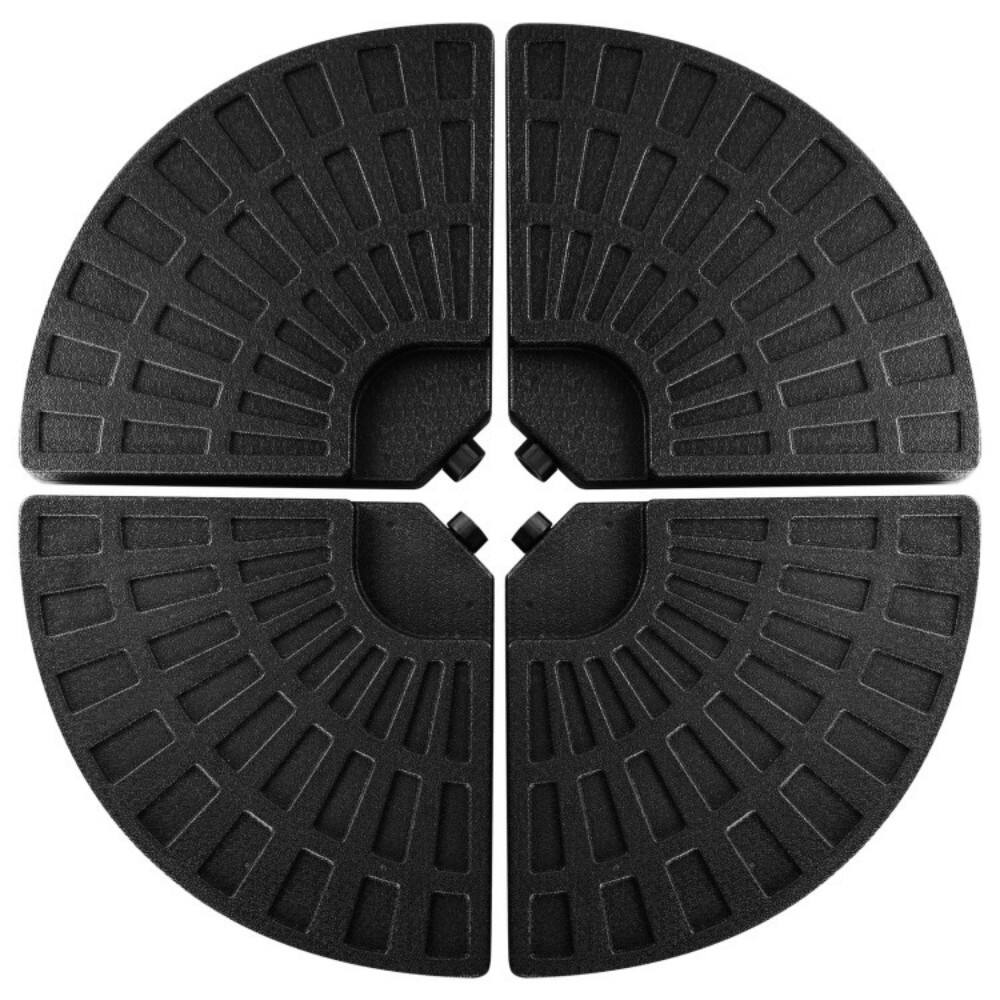 Back. Mondawe - 4 Pieces Round Cantilever Umbrella Base with Carry Handles for Garden - Black.