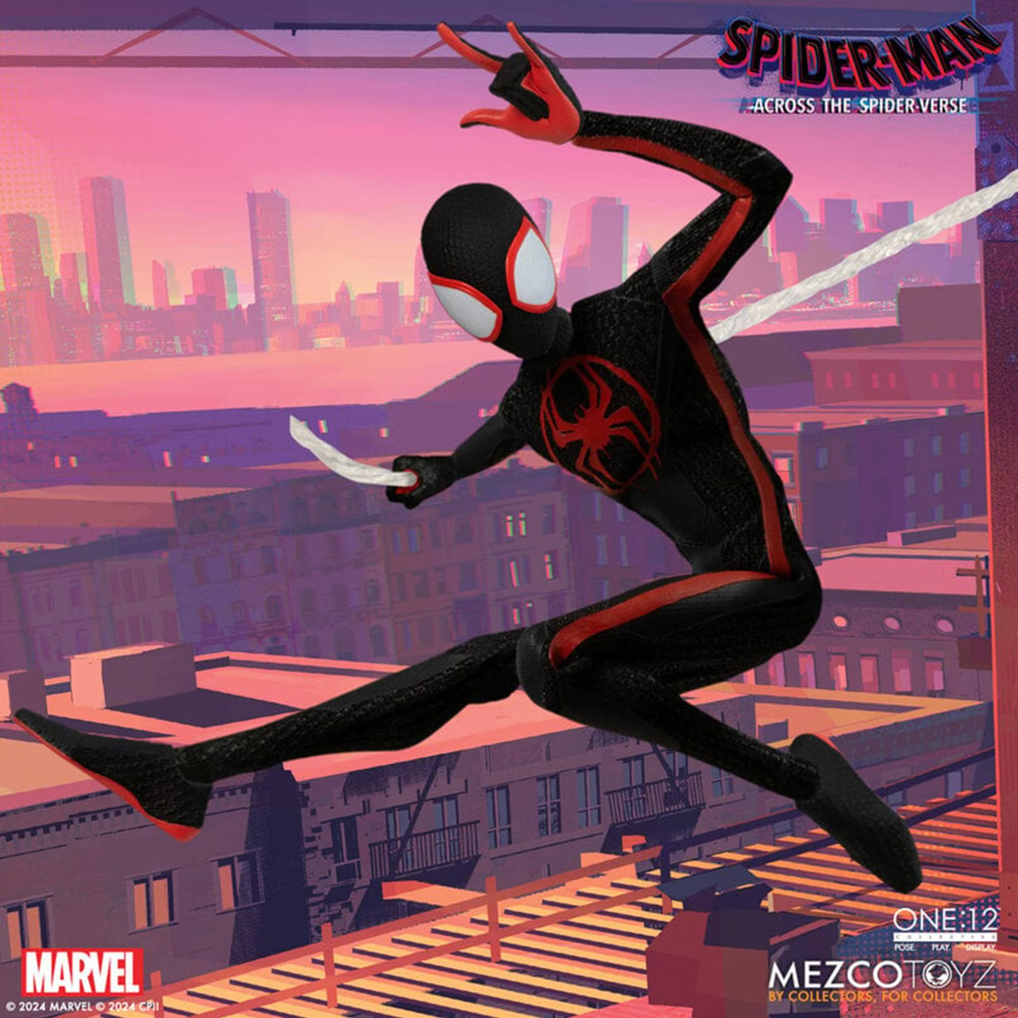 SPIDER-MAN ACROSS THE SPIDER-VERSE  
MARVEL 2024  
MARVEL 2024  
ONE:12  
POSE PLRE SHGGLAT MEZCOTOYZ  
BY COLLECTORS, FOR COLLECTORS