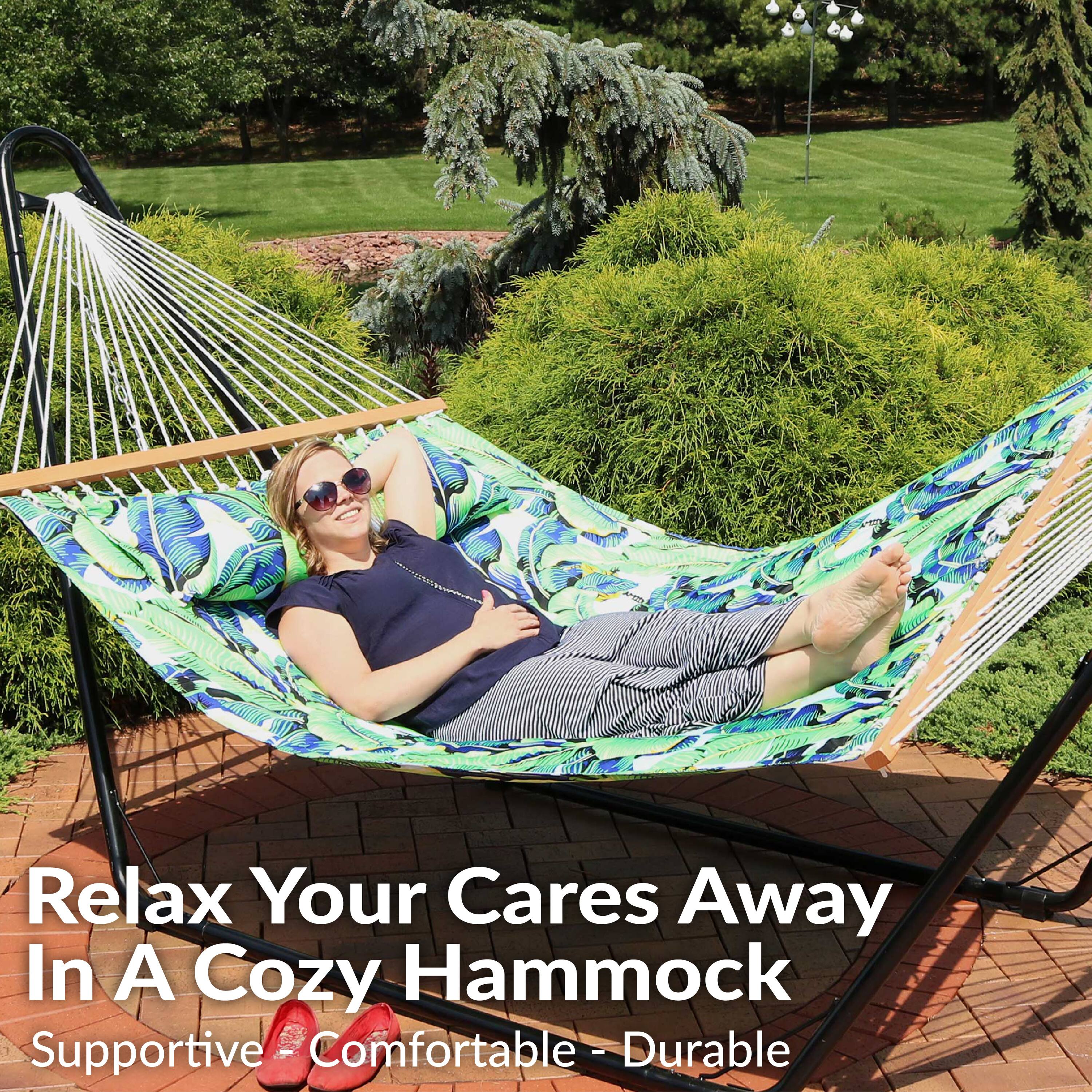 Relax Your Cares Away In A Cozy Hammock  
Supportive - Comfortable - Durable
