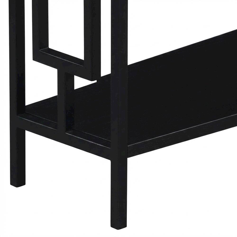 Left. FurniFact - Flip Top End Table with Integrated Charging Station for Modern Living - Black / Black.