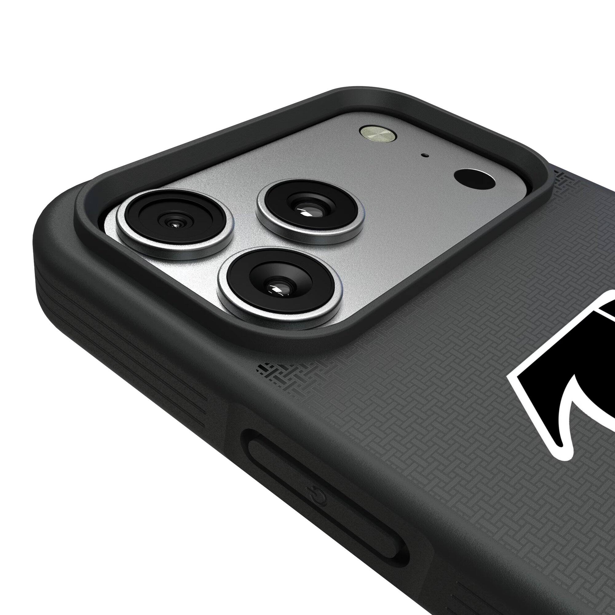 Alt View 2. Keyscaper - Atlanta Falcons Linen Logo iPhone Bump Case - 16 - Black.