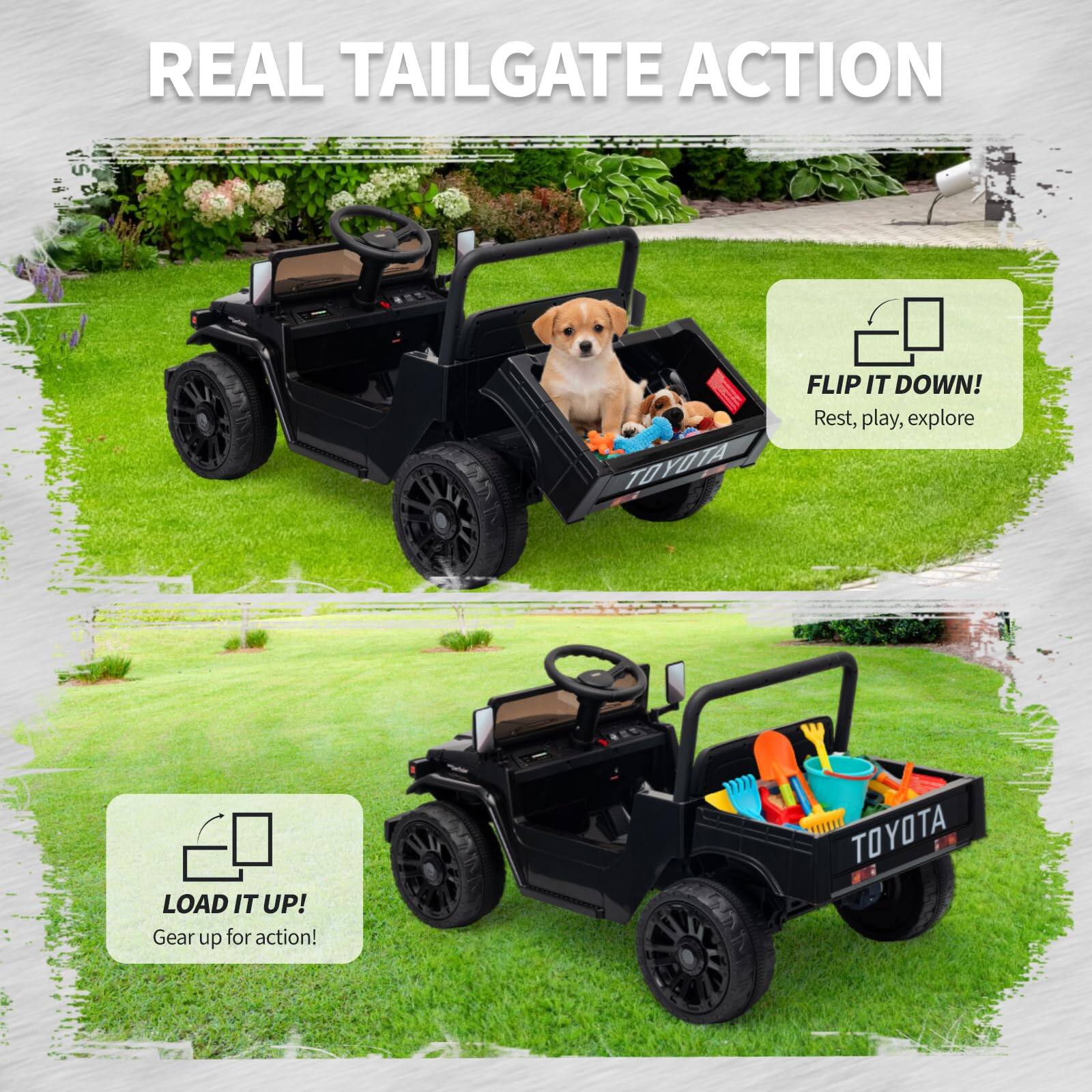 REAL TAILGATE ACTION

FLIP IT DOWN!
Rest, play, explore

LOAD IT UP!
Gear up for action!