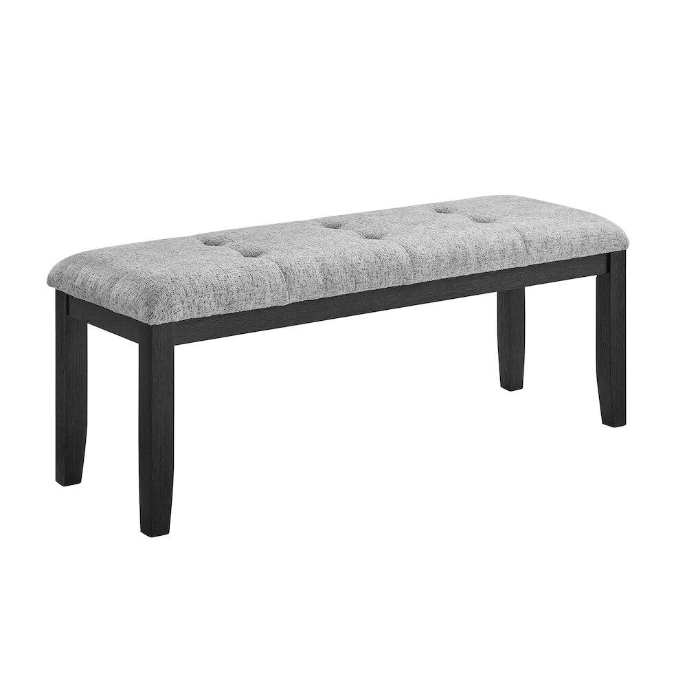 Back. Global Furniture USA - D1319 Lt Grey Bench - Light Grey.