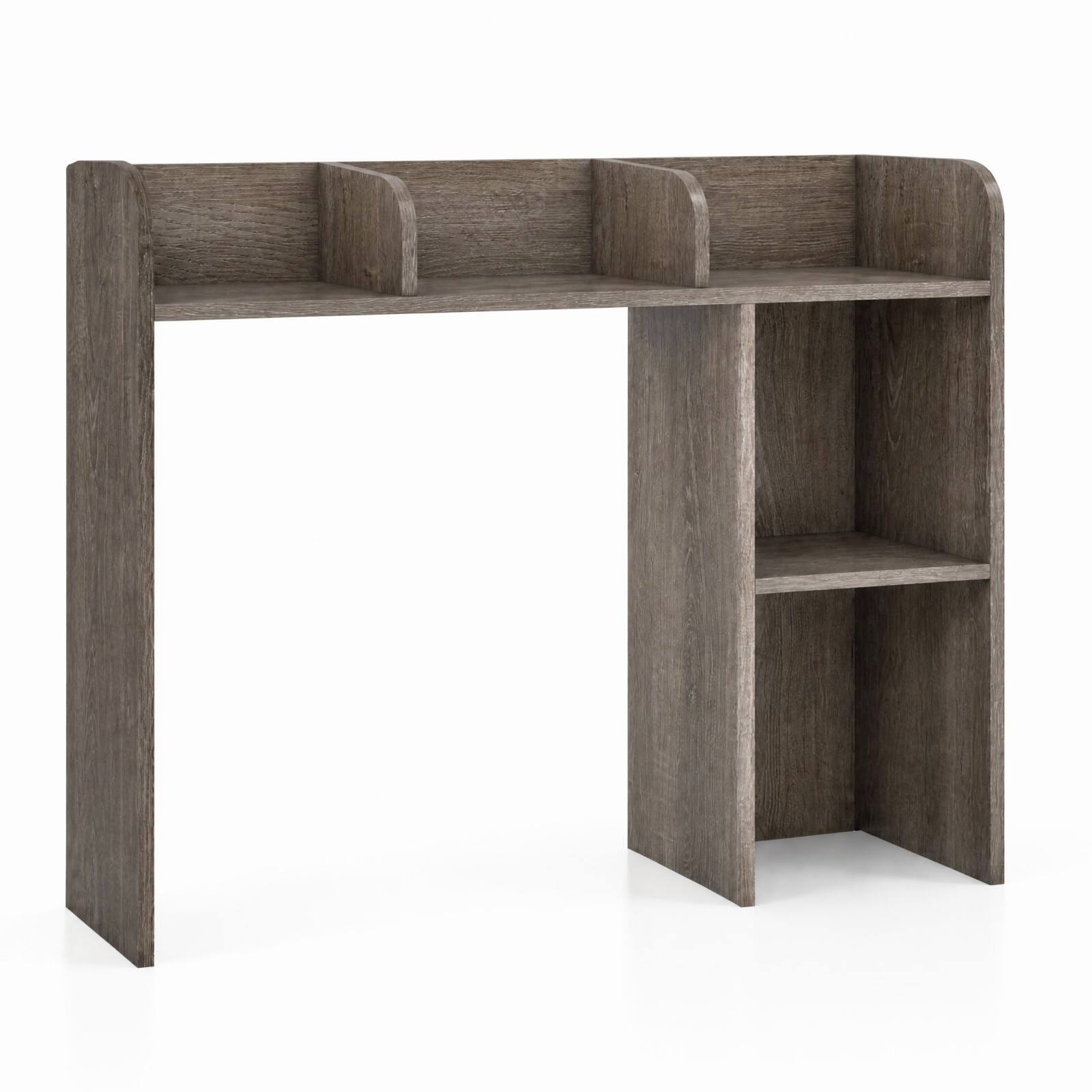 Alt View 9. Costway - Costway Desk Bookshelf Desktop Storage Shelf for Monitors up to 27" with Anti-tip Kits Gray - Gray.
