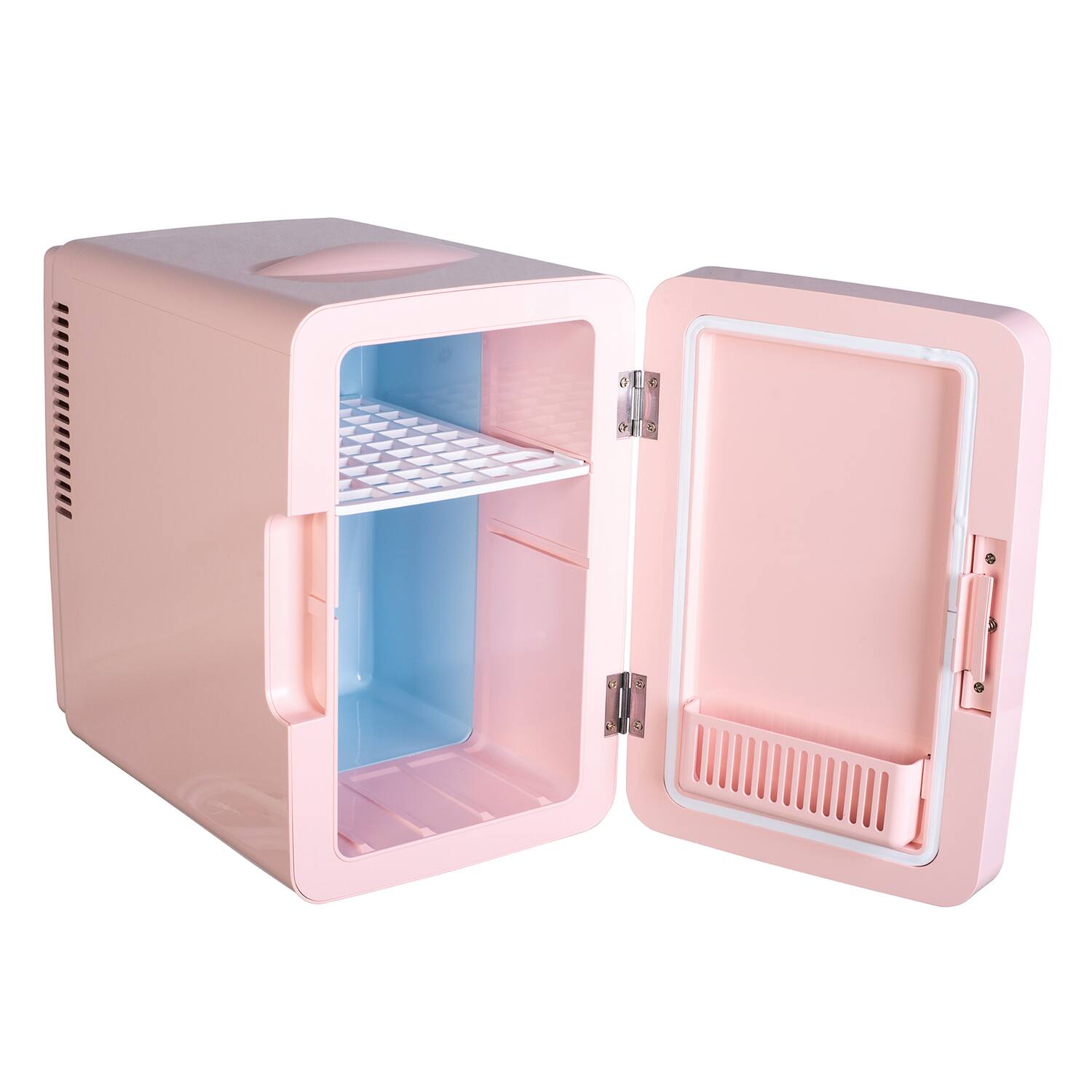 Back. Frigidaire - 6.5-L 9-Can Mini Portable Personal Fridge with Lighted Mirror Door - Pink.